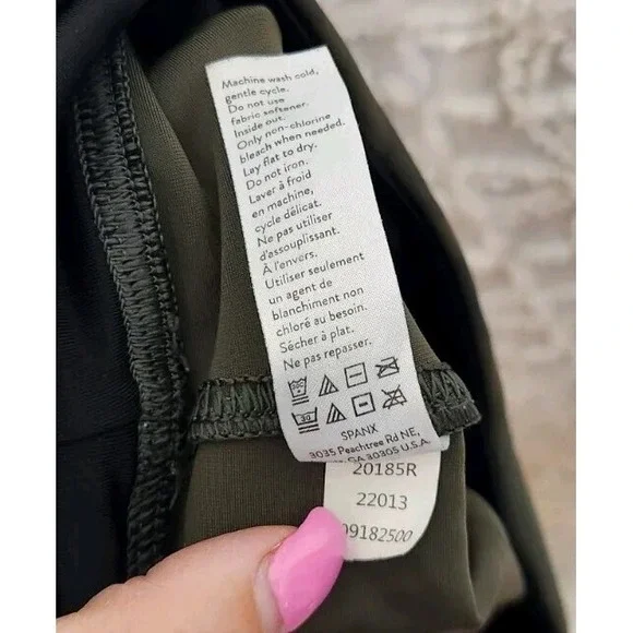 Spanx Faux Leather Camo Leggings Size M Black Olive Full Length Style 20185R - Picture 6 of 6